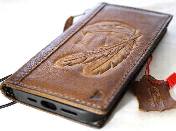 Embossed Eagle Genuine Leather iPhone Wallet Case