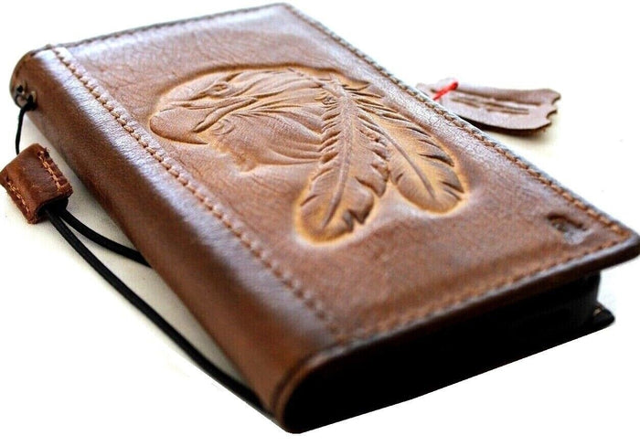 Embossed Eagle Genuine Leather iPhone Wallet Case