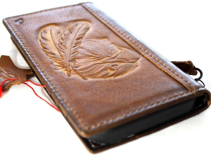 Embossed Eagle Genuine Leather iPhone Wallet Case