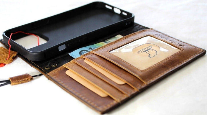 Embossed Eagle Genuine Leather iPhone Wallet Case