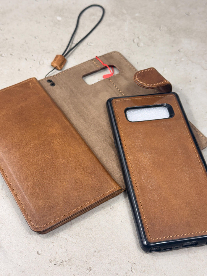 Embossed Leather Wallet Case for Google Pixel: Vintage Art Design