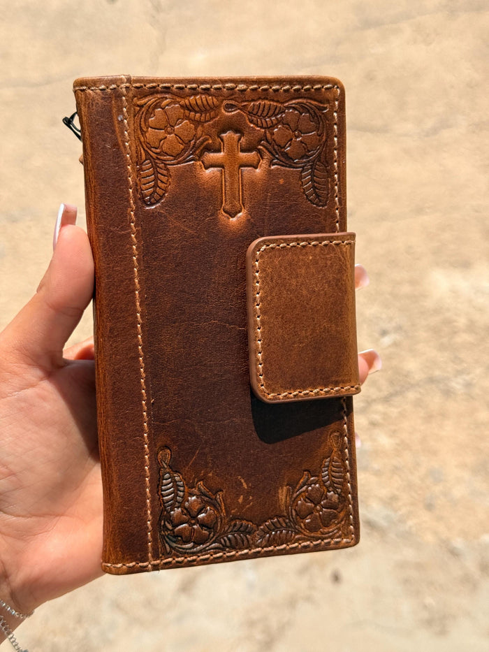 Embossed Leather Wallet Case for Google Pixel: Vintage Art Design