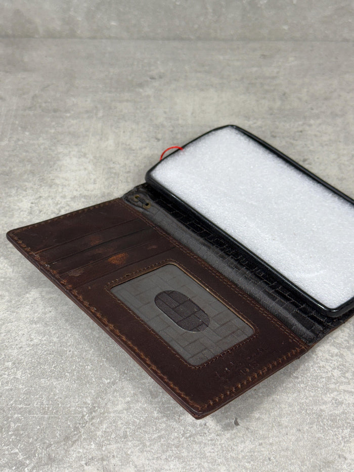 Embossed Leather Wallet Case for Google Pixel: Vintage Art Design
