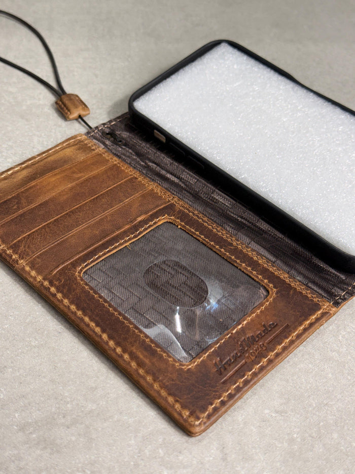 Embossed Leather Wallet Case for Google Pixel: Vintage Art Design