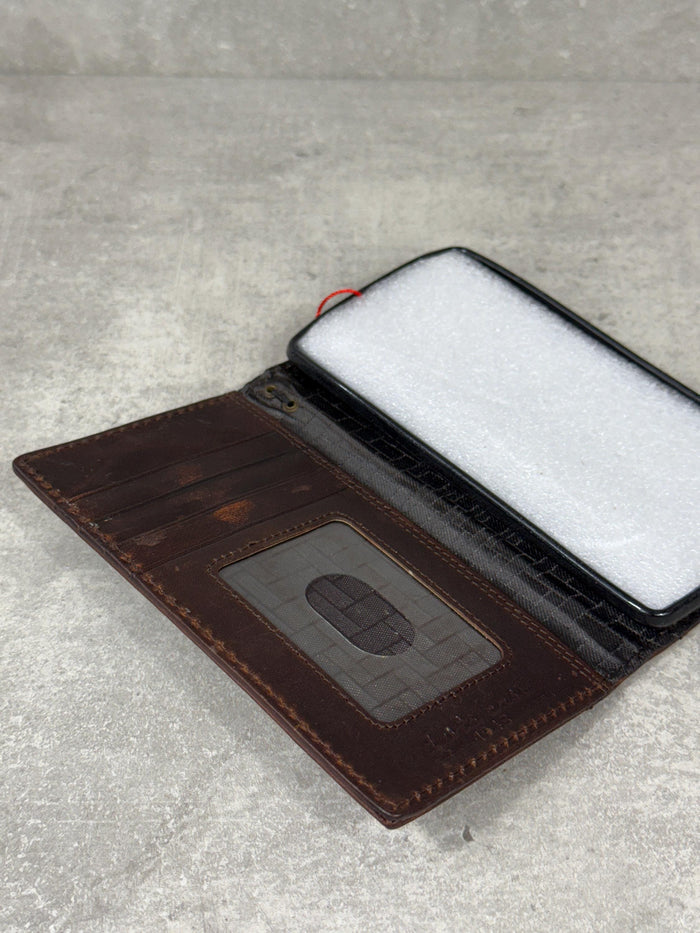 Embossed Leather Wallet Case for Google Pixel: Vintage Art Design