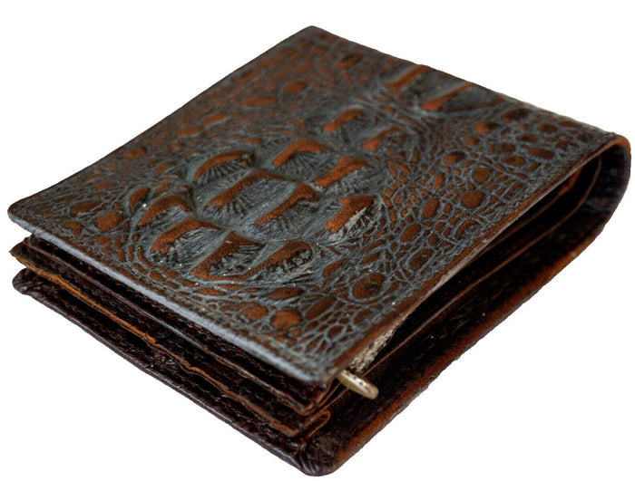 Embossed Retro Crocodile Corrosion Art Leather Wallet Davidov Art