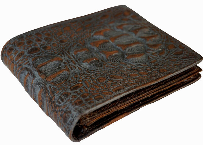 Embossed Retro Crocodile Corrosion Art Leather Wallet Davidov Art