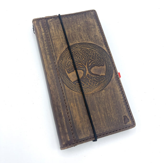 Embossed Tree of Life Leather Galaxy Wallet Case