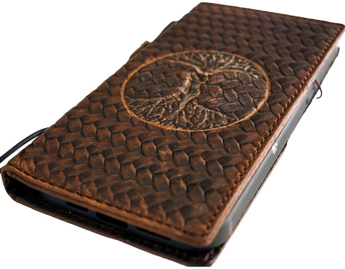 Embossed Tree of Love Leather Phone Wallet Case for Galaxy