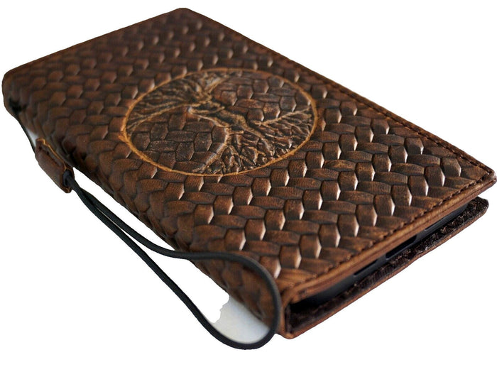 Embossed Tree of Love Leather Phone Wallet Case for Galaxy