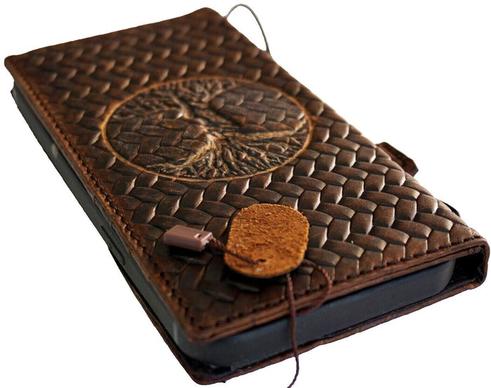 Embossed Tree of Love Leather Phone Wallet Case for Galaxy