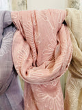 Embroidered Daisy Summer Scarf