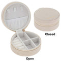 Equilibrium Round Velvet Jewellery Box Cream