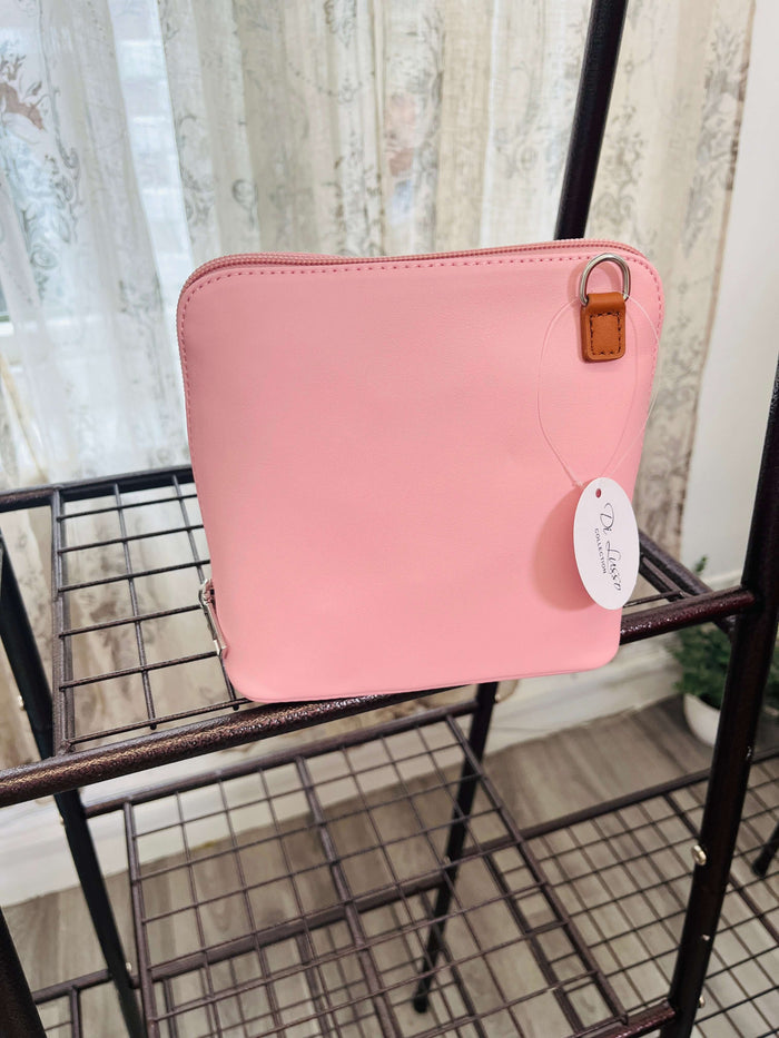 Faux Leather Clamshell Shoulder Bag
