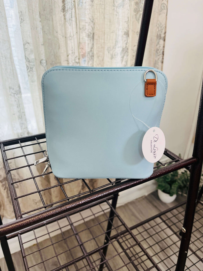 Faux Leather Clamshell Shoulder Bag