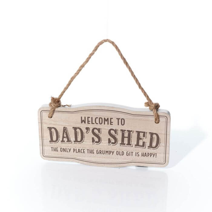 Feathered Fellas Welcome to dads Shed Wooden Plaque