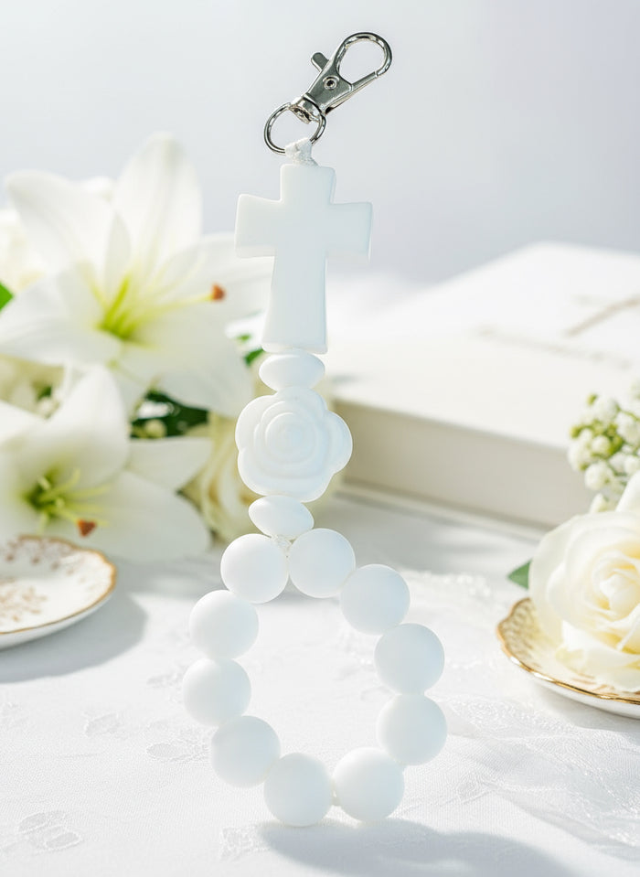 First Communion Decade Silicone Keychain