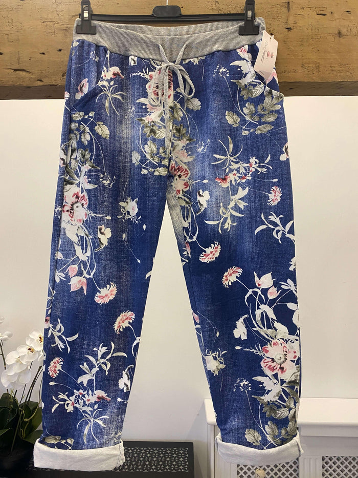 Floral Denim Jogger