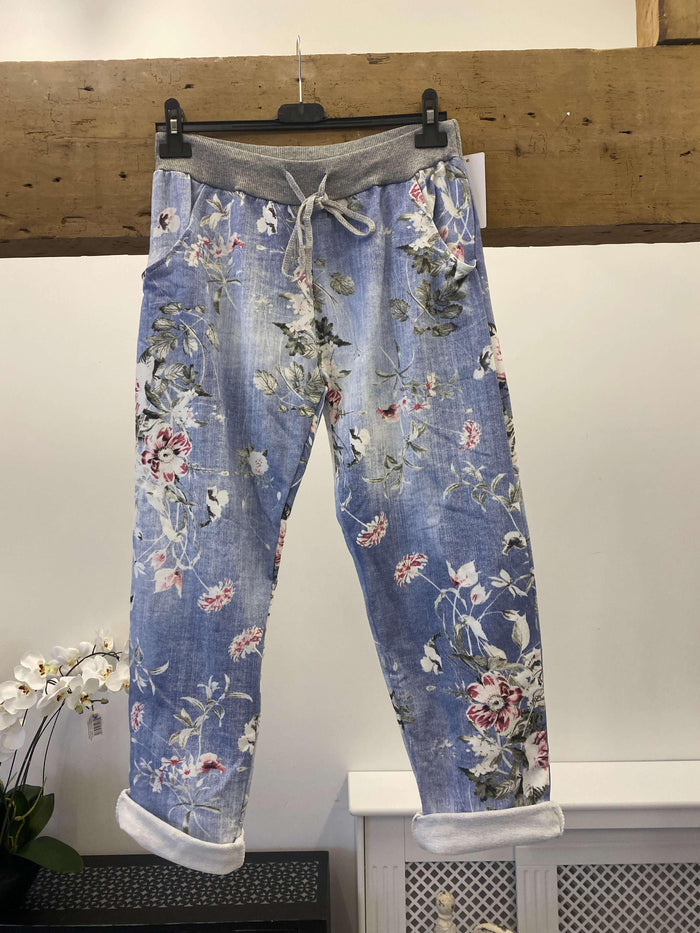 Floral Denim Jogger