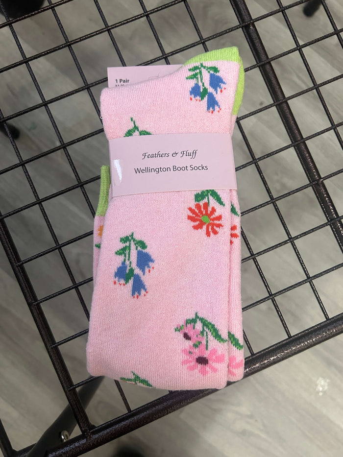 Floral Ladies Long Boot Socks