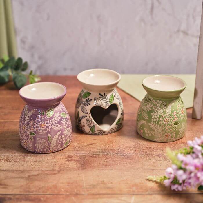 Floral Seranade Decorative Stoneware Wax Melt Burner