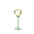 Floral Serenade Glass Tulip Tea Light Holder Medium Yellow