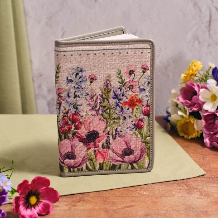 Floral Serenade Mixed Flowers Linen Covered Notebook