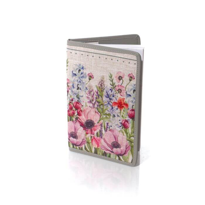 Floral Serenade Mixed Flowers Linen Covered Notebook