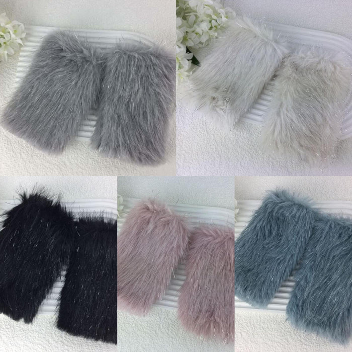 Fluffy Fingerless Glitter Mittens
