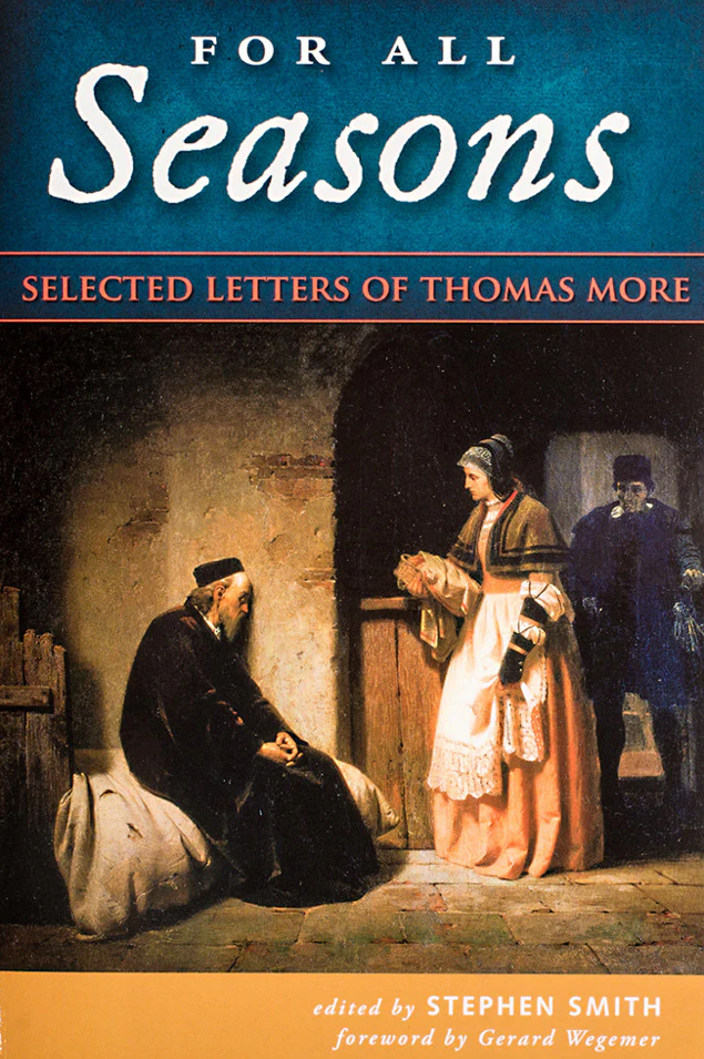 Book cover of 'For All Seasons: Selected Letters of Thomas More' with a painting of a man and woman in a room.