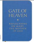 Blue book titled 'Gate of Heaven: Reflections on Mary, the Mother of God' with gold text.