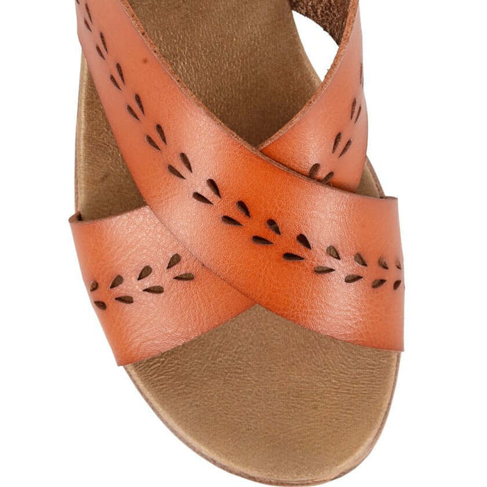 Gavina - Cross Over Buckle Slingback Platform Sandal