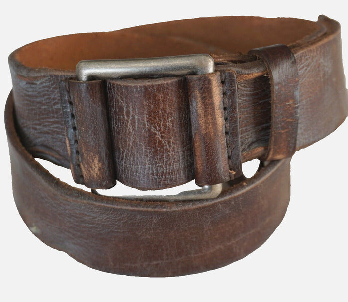 Genuine Casual Waistband vintage Leather Waist handmade belt Ston Buckle 60S 70S
