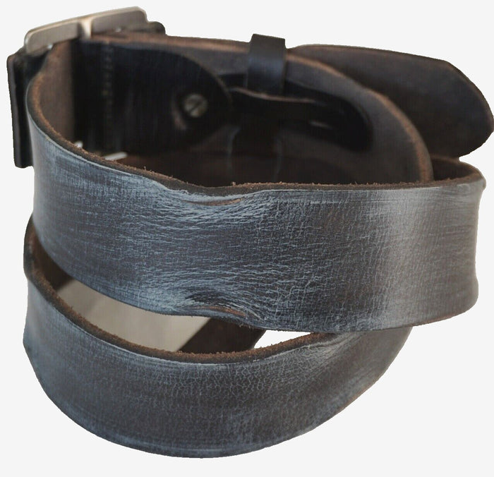 Genuine Casual Waistband vintage Leather Waist handmade belt Ston Buckle 60S 70S
