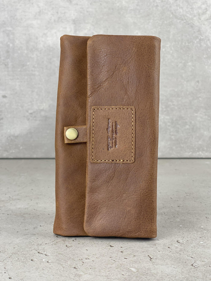 Genuine Handmade Leather Wallet Hookah Cigarette Tobacco Pouch Case Rolling Paper Holder