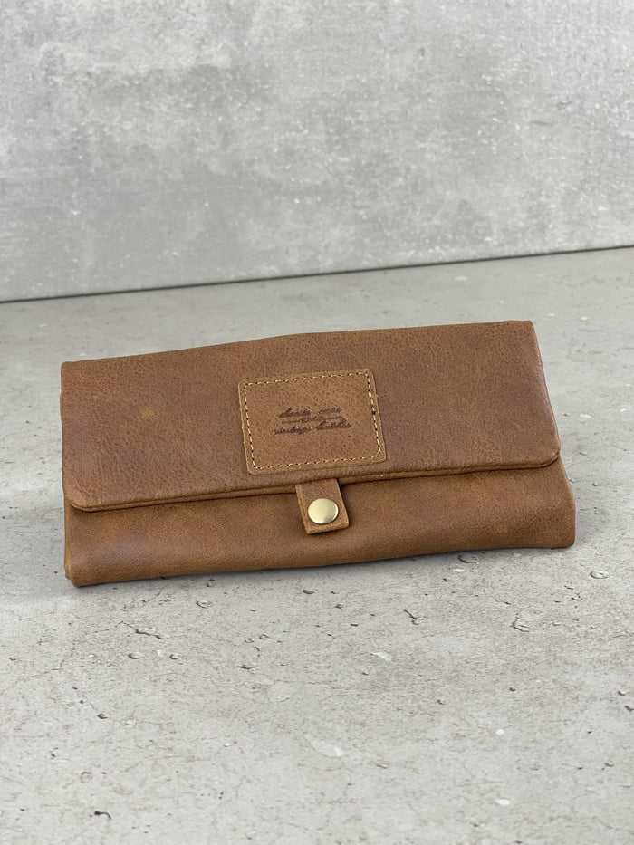 Genuine Handmade Leather Wallet Hookah Cigarette Tobacco Pouch Case Rolling Paper Holder