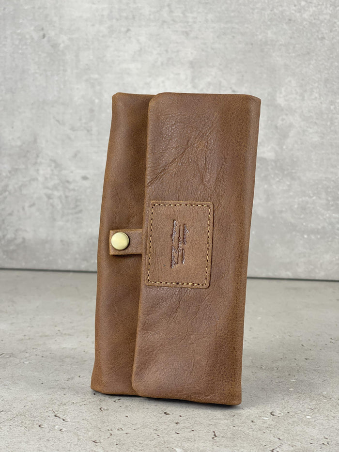Genuine Handmade Leather Wallet Hookah Cigarette Tobacco Pouch Case Rolling Paper Holder