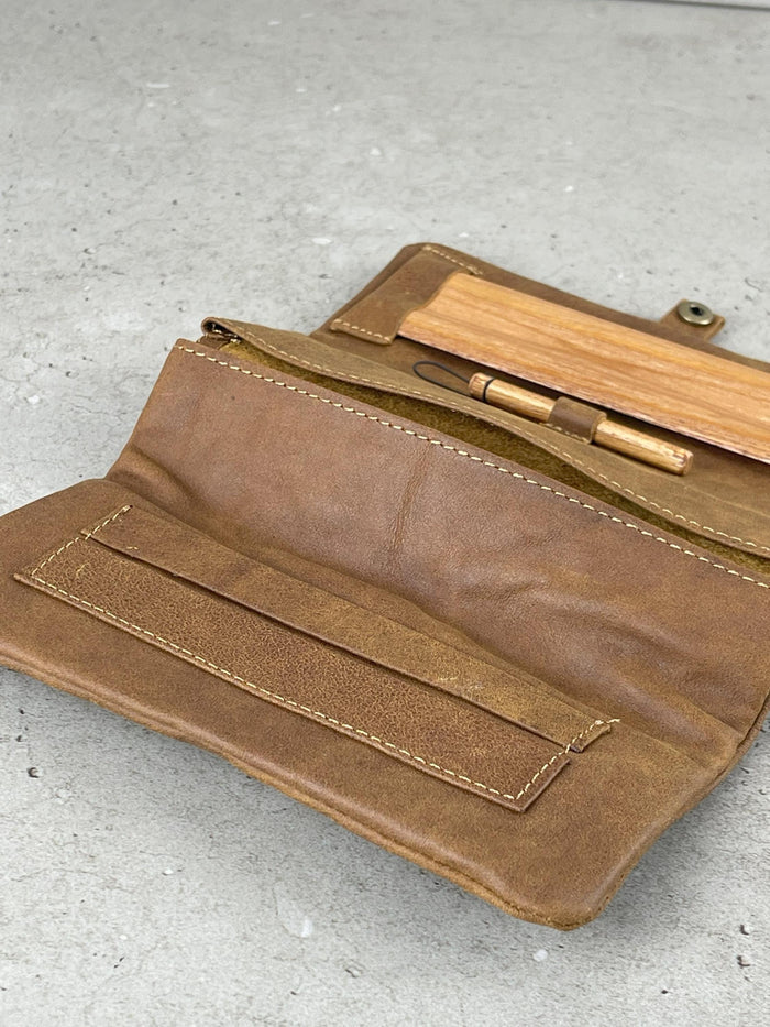Genuine Handmade Leather Wallet Hookah Cigarette Tobacco Pouch Case Rolling Paper Holder