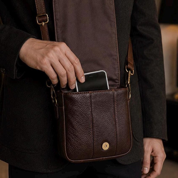 Genuine Leather Bag Handmade Side Bag for Men and Women Vintage Gift