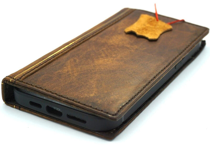 Genuine Leather Book Wallet Case for Galaxy: Handmade Art Cover