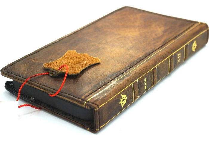 Genuine Leather Book Wallet Case for Galaxy: Handmade Art Cover