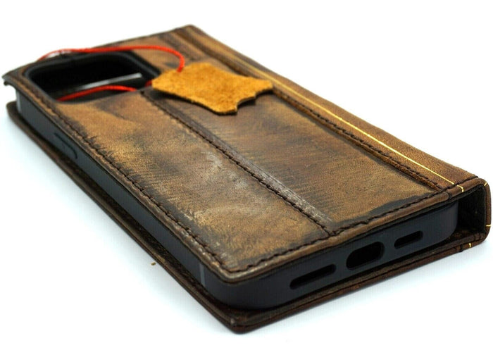 Genuine Leather Book Wallet Case for Galaxy: Handmade Art Cover