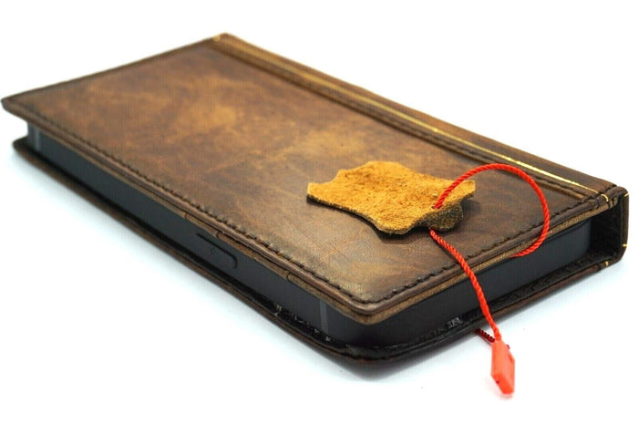 Genuine Leather Book Wallet Case for Galaxy: Handmade Art Cover
