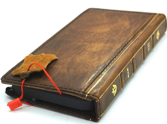 Genuine Leather Book Wallet Case for Galaxy: Handmade Art Cover