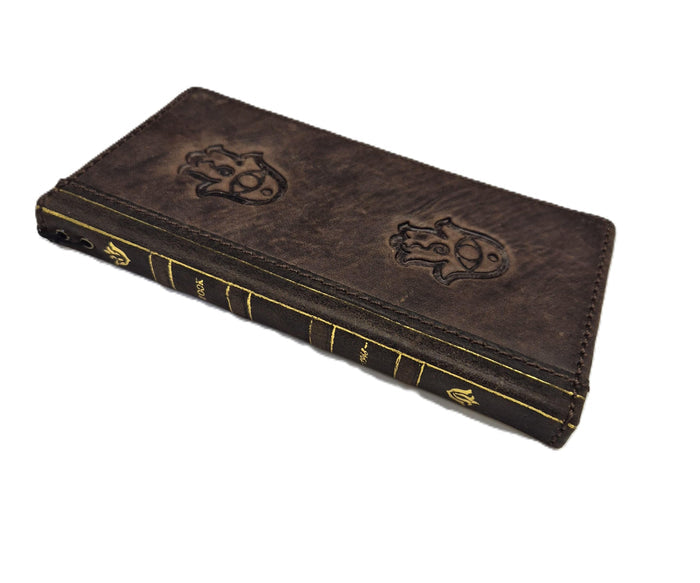 Genuine Leather fo OnePlus 12 12R Case Wallet Handmade Wireless Luxury Hamsa Art Davidov