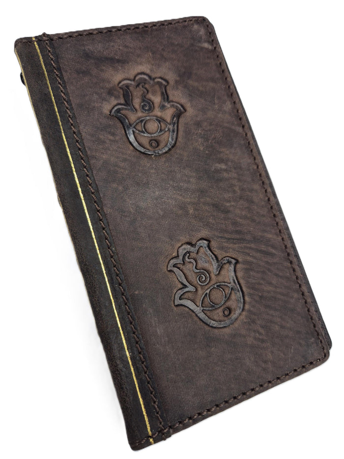 Genuine Leather fo OnePlus 12 12R Case Wallet Handmade Wireless Luxury Hamsa Art Davidov