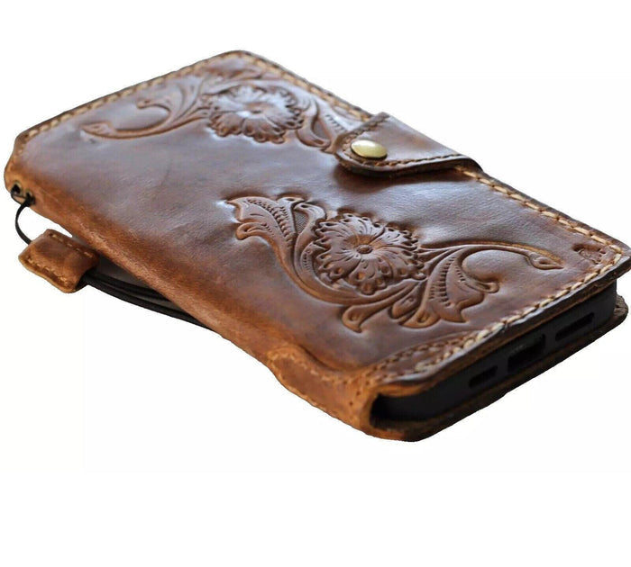 Genuine Leather fo OnePlus 12 12R Case Wallet Handmade Wireless Luxury Handmade stitch