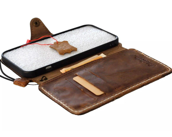 Genuine Leather fo OnePlus 12 12R Case Wallet Handmade Wireless Luxury Handmade stitch