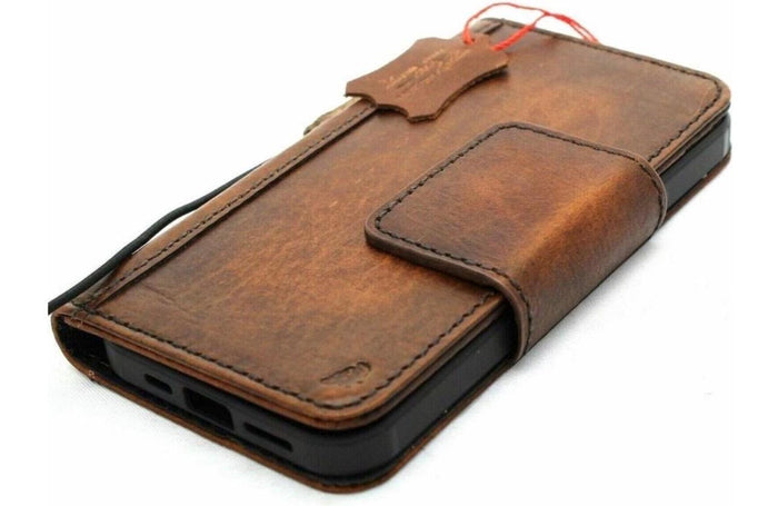 Genuine Leather fo OnePlus 12 12R Case Wallet Handmade Wireless Luxury oiled Ar