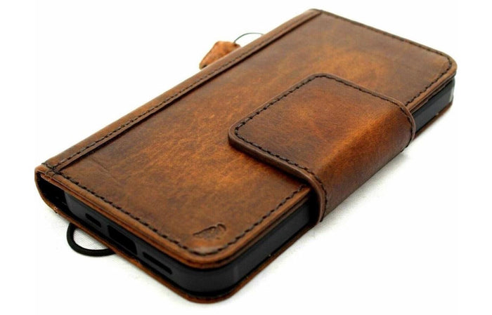 Genuine Leather fo OnePlus 12 12R Case Wallet Handmade Wireless Luxury oiled Ar